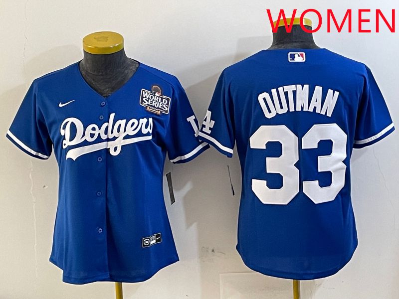 Women Los Angeles Dodgers 33 Outman Blue Game 2025 Nike MLB Jersey style 5